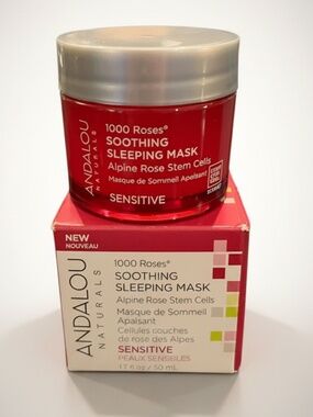 Andalou Naturals 1000 Roses Soothing Stem Cell Sleeping Mask Skincare 1.7 fl oz